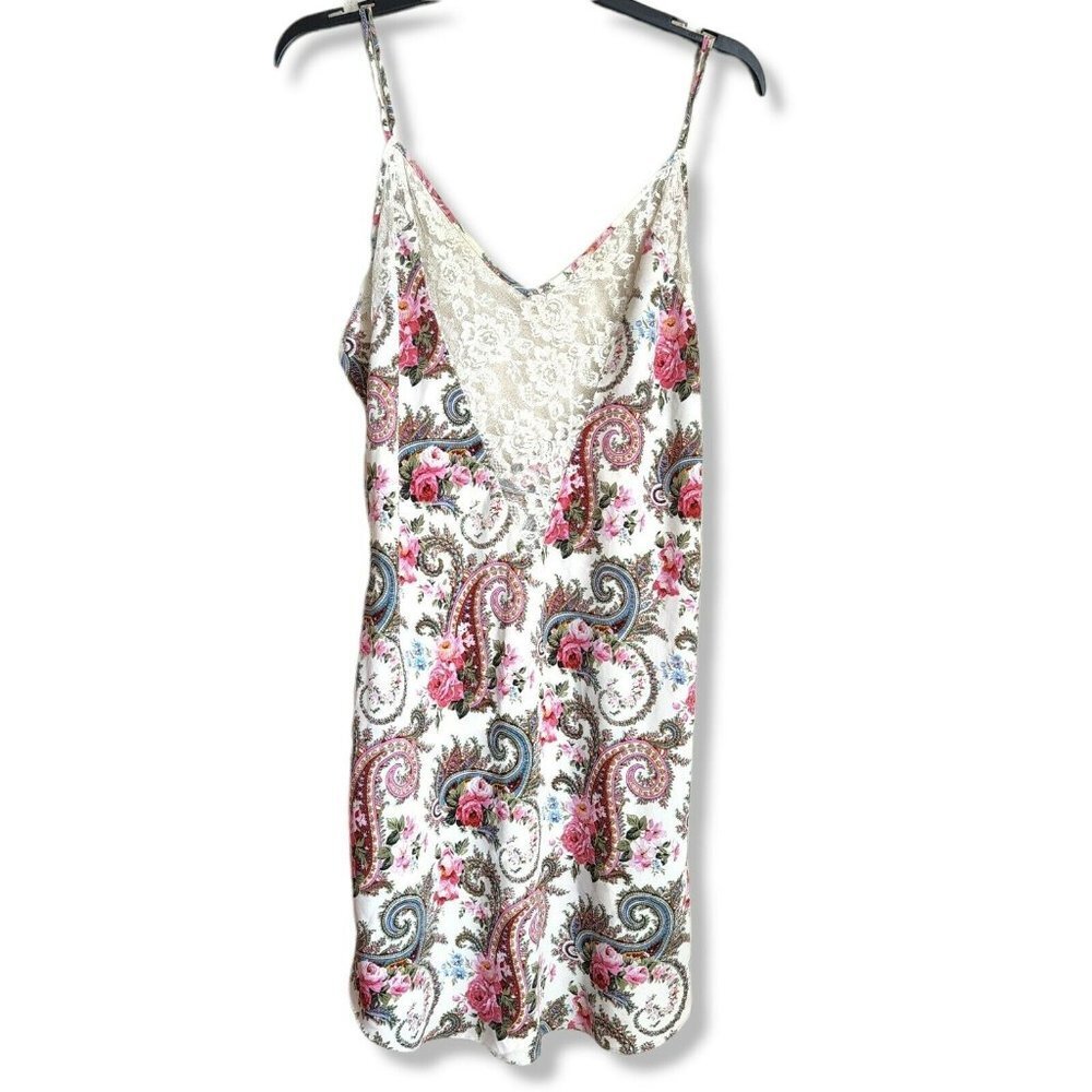 Vintage Victoria’s Secret Gold Label Nightie Chemise Pink Satin Lace large‎